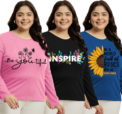 Elite soul Printed Women Round Neck Multicolor T-Shirt