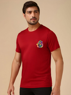 SZN Graphic Print Men Round Neck Maroon T-Shirt