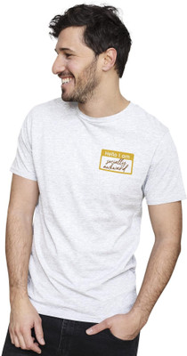 KRYONIX Solid Men Round Neck White T-Shirt