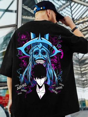 deslizar Graphic Print Men Round Neck Black T-Shirt