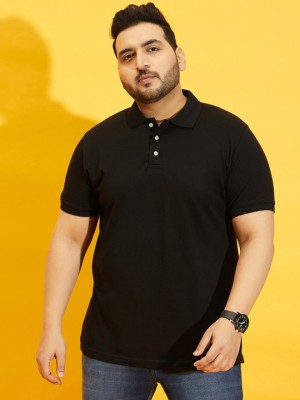 PP Vastram Solid Men Polo Neck Black T-Shirt