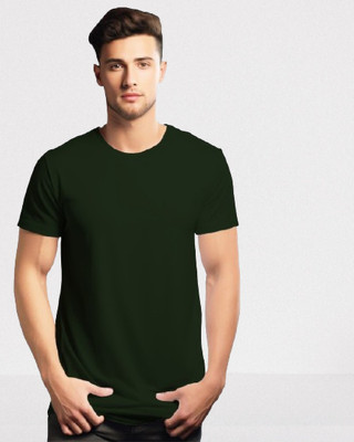 UrGear Solid Men Round Neck Green T-Shirt