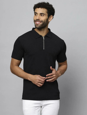 METRONAUT Self Design Men Polo Neck White T-Shirt