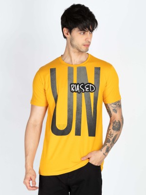 Status Quo Printed Men Round Neck Yellow T-Shirt