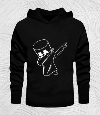 Menkovy Graphic Print Men Hooded Neck Black T-Shirt