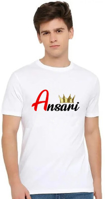 Think Tech Printed Men Round Neck White T-Shirt