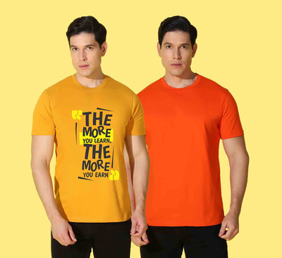WOOSTRO Printed Men Round Neck Multicolor T-Shirt