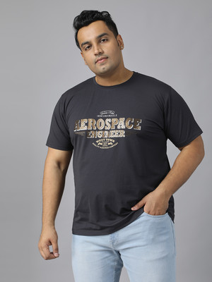 XMEX Graphic Print Men Round Neck Grey T-Shirt