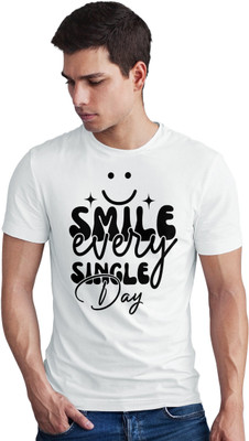 Seek Buy Love Printed Men Round Neck White T-Shirt