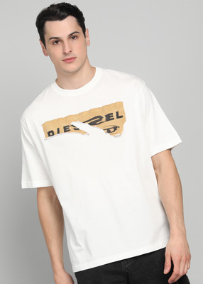 DIESEL Printed Men Round Neck White T-Shirt