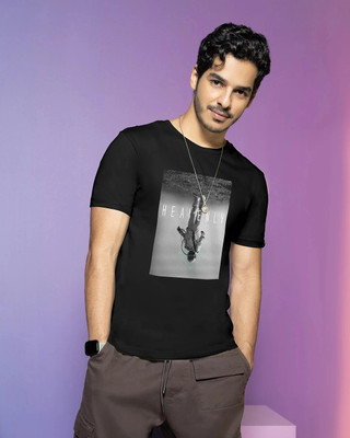 BEWAKOOF Printed Men Round Neck Black T-Shirt