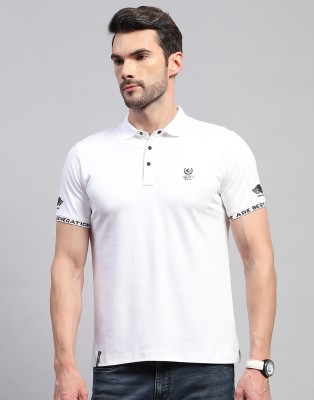 MONTE CARLO Solid Men Polo Neck White T-Shirt