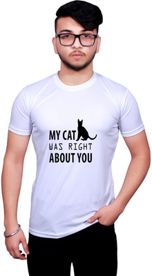 NITYANAND CREATIONS Printed Men Round Neck White T-Shirt