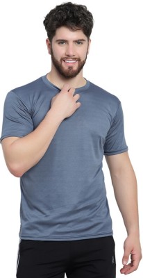 MARIAM ENTERPRISE Solid Men Round Neck Grey T-Shirt