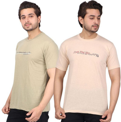 WILD ELEPHANT Printed Men Round Neck Multicolor T-Shirt