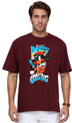 Ericia Printed Men Polo Neck Maroon T-Shirt