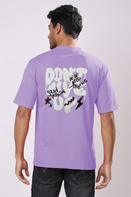 TQH Printed Men Round Neck Purple T-Shirt
