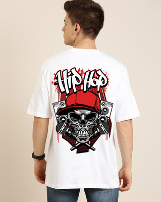 FASHNET FASHION Printed Men Round Neck White T-Shirt
