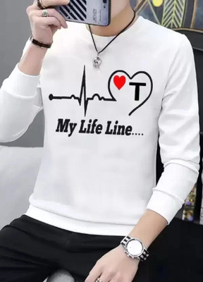 FASHNET FASHION Printed Men Round Neck White T-Shirt