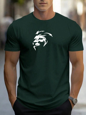 Hari Om Enterprises Graphic Print Men Round Neck Dark Green T-Shirt