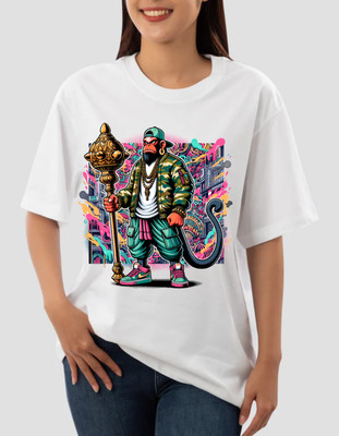 ROYALTRADERS Printed Women Round Neck White T-Shirt