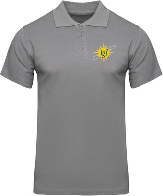 PrintHolic Solid Men Polo Neck Grey T-Shirt