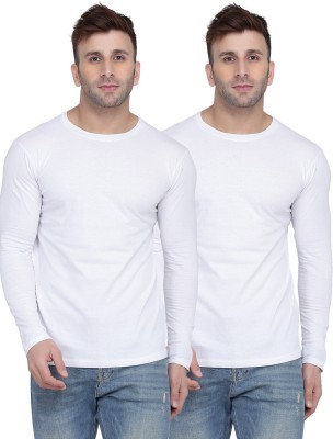 New Trends Collection Solid Men Round Neck White T-Shirt