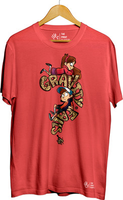 THE PRINT PLATTER Graphic Print Men Round Neck Red T-Shirt