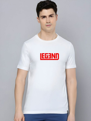Moda Rapido Self Design Men Round Neck White T-Shirt