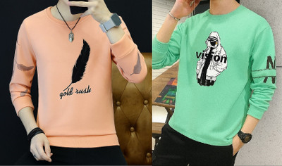 stylesmyth Printed Men Round Neck Multicolor T-Shirt