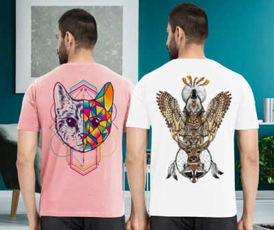 Lecowar Graphic Print Men Round Neck Multicolor T-Shirt