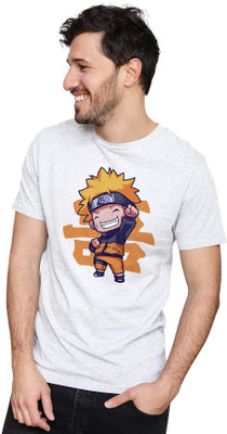 NOIDAPRINT Printed Men Round Neck White T-Shirt