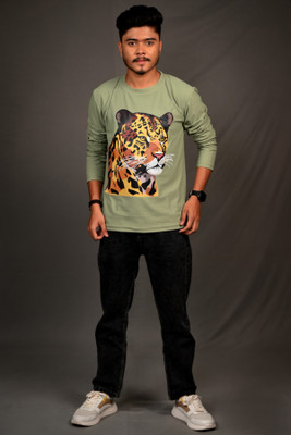 BANANI Graphic Print Men Crew Neck Light Green T-Shirt