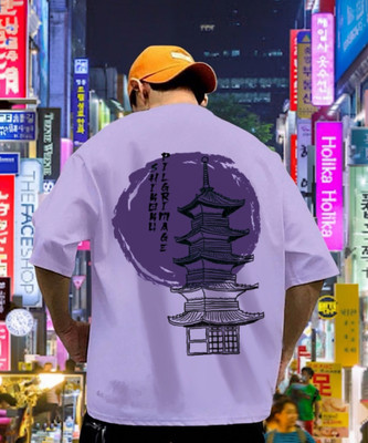 RIGO Printed Men Round Neck Purple T-Shirt