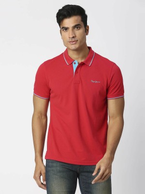 Pepe Jeans Solid Men Polo Neck Red T-Shirt