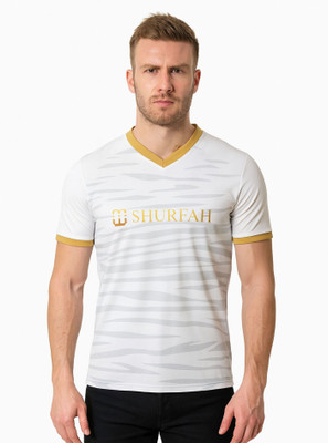 BUGOAT Printed Men V Neck White T-Shirt