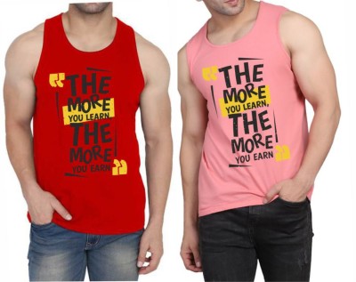 Restore Printed Men Round Neck Red, Pink, Multicolor T-Shirt