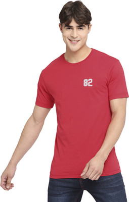 FRENCHIE Printed Men Round Neck Red T-Shirt