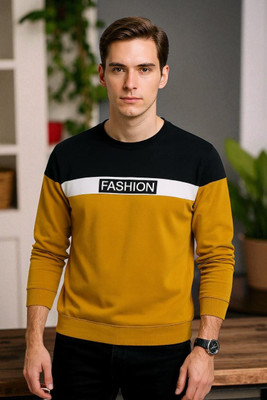 Autna Printed Men Round Neck Yellow T-Shirt