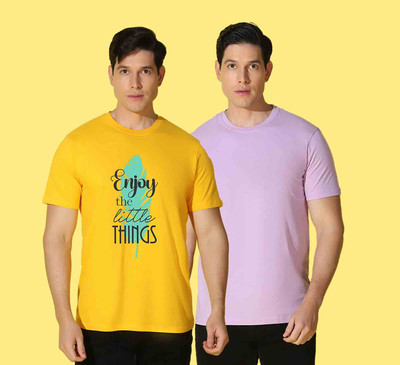 WOOSTRO Printed Men Round Neck Multicolor T-Shirt