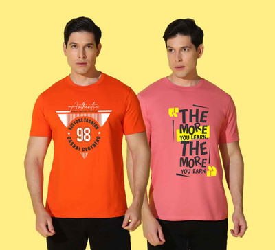 WOOSTRO Typography Men Round Neck Multicolor T-Shirt