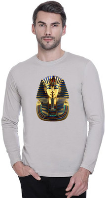 LV CARE Printed Men Round Neck Grey T-Shirt