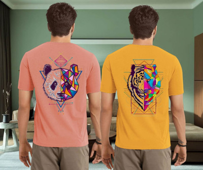 Parona Printed Men Round Neck Multicolor T-Shirt