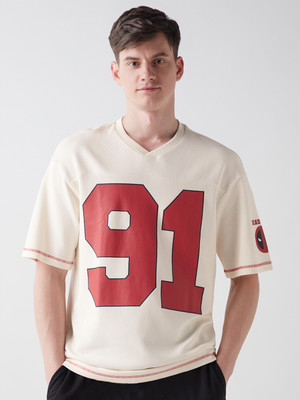 BEWAKOOF Graphic Print Men Round Neck White T-Shirt