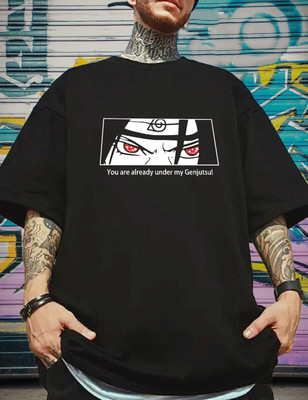 Manlino Graphic Print Men Round Neck Black T-Shirt