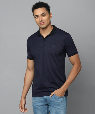 Allen Solly Solid Men Polo Neck Dark Blue T-Shirt