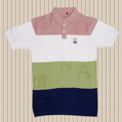 zanskarman Solid Men Polo Neck Green T-Shirt