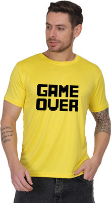 SENORITA COLLECTION Typography Men Round Neck Yellow T-Shirt