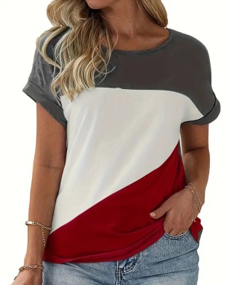 ELBATROSS Solid Women Round Neck Multicolor T-Shirt