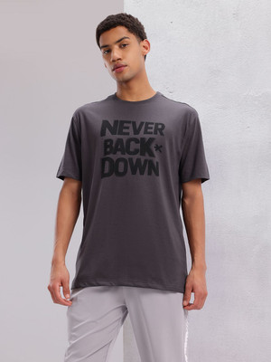 HRX by Hrithik Roshan Printed Men Round Neck Grey T-Shirt